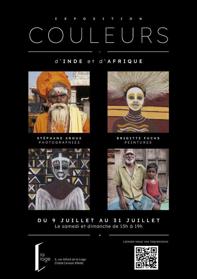 Affiche de l'expo "Couleurs d'inde et d'afrique"